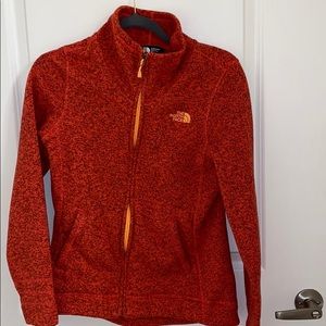 NORTH FACE fleece zip up burnt orange